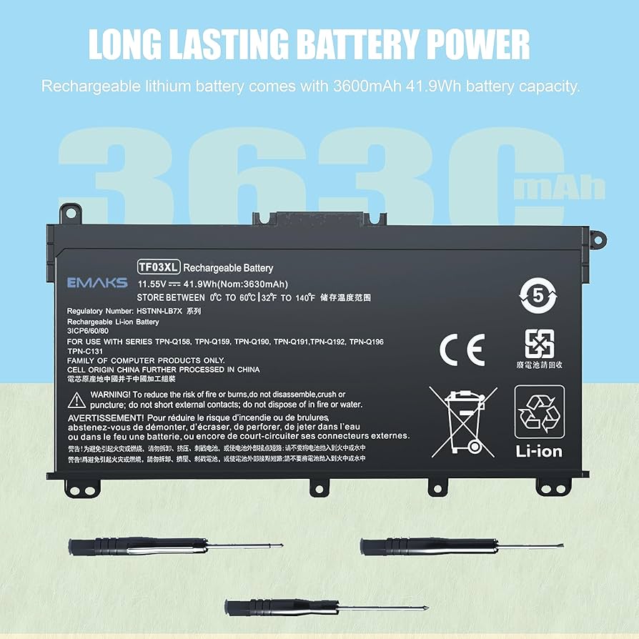 Yページ　f3a Amazon.com: DMKAOLLK TF03XL 920070-855 Battery for HP Pavilion 15